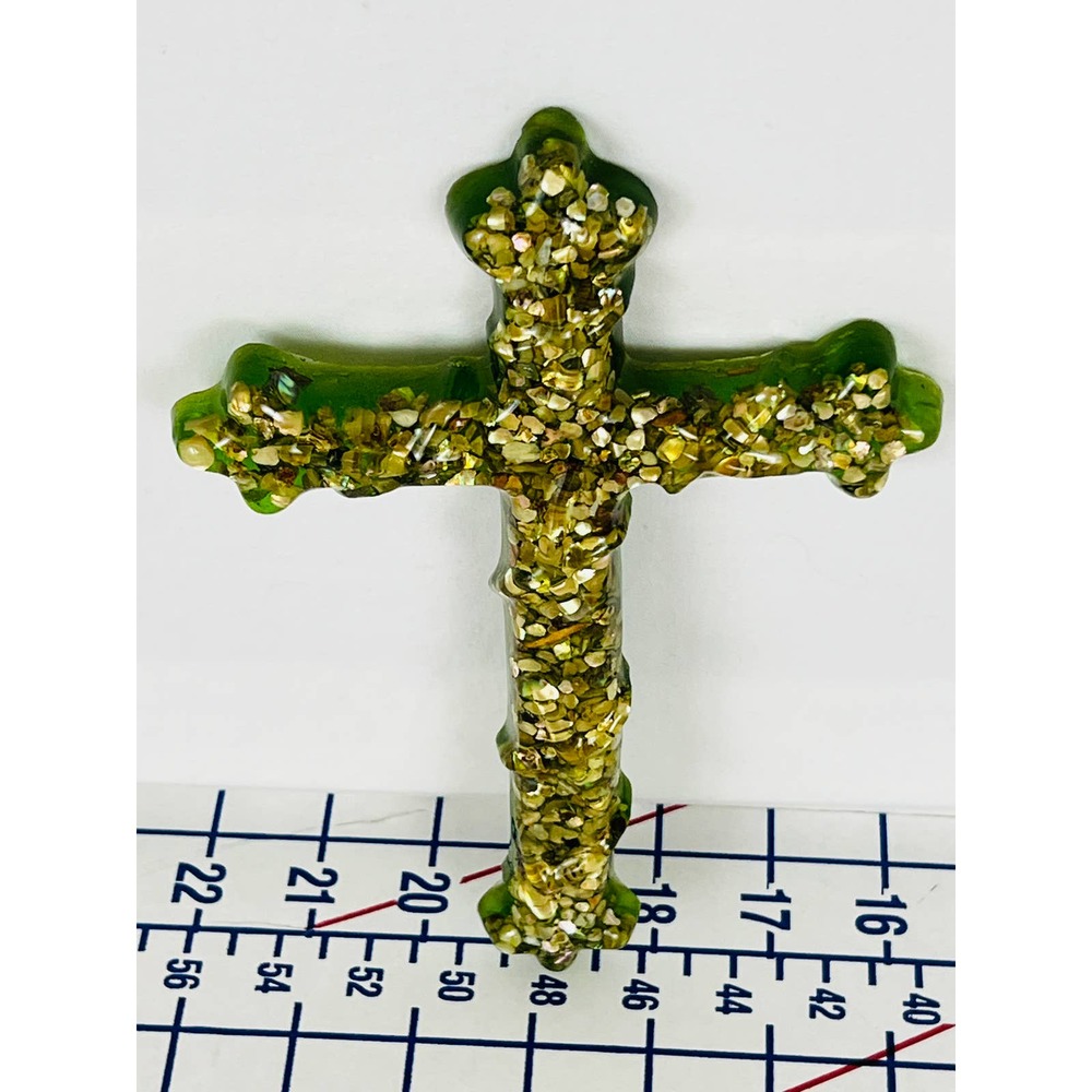 Lucite Mother of Pearl Christian Cross Crucifix Symbol of Faith & Hope VTG 8.25" - Picture 5 of 16